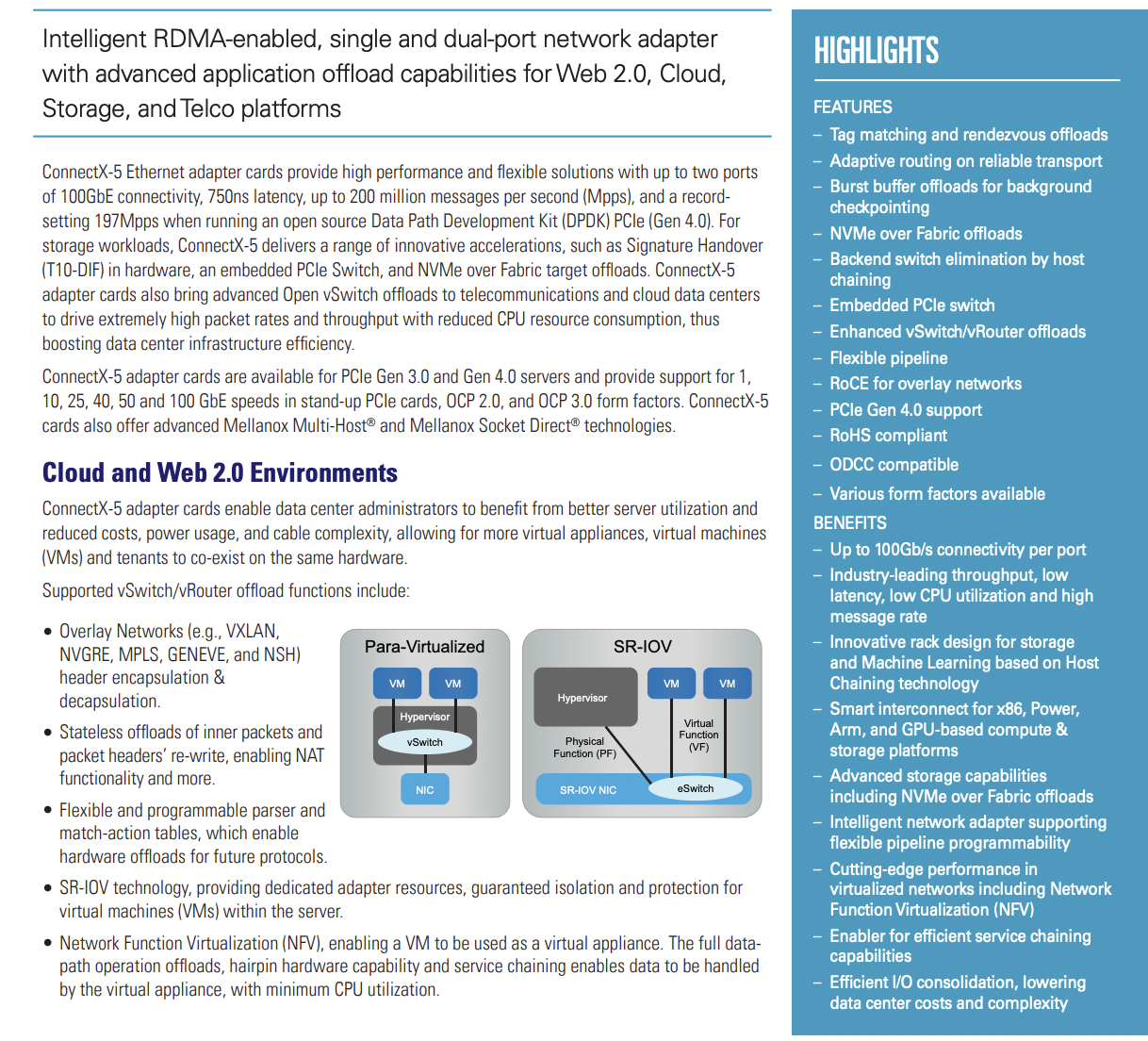 ConnectX® -5 EN Card
